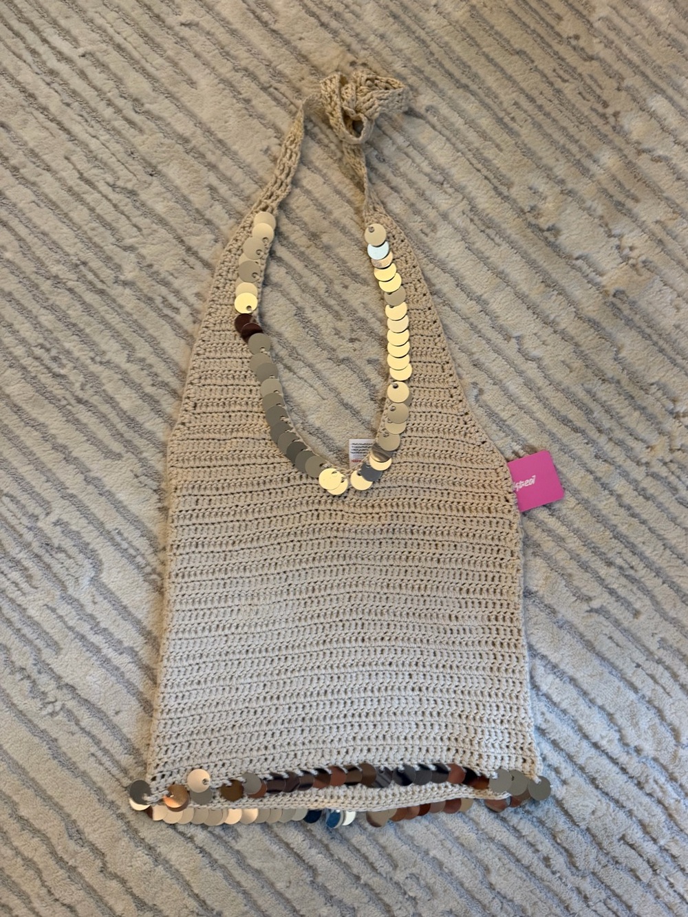 Edikted Kimiko Sequin Crochet Halter Top - Picture 7 of 7